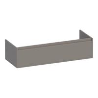 Brauer Hope - Onderkast - 120 cm - met 1 Softclose Lade Greeploos en 1 Sifon Uitsparing - Mat Taupe