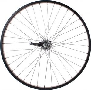 TOM achterwiel 26 inch terugtraprem aluminium 36G zwart TOM achterwiel 26 inch terugtraprem aluminium 36G zwart