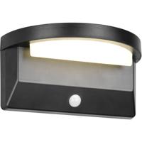 LED Tuinverlichting - Trion Zana - Wandlamp Buitenlamp - 1 Lichtpunt van 8 Watt - Natuurlijk Wit 4000K - Schemeringsensor - Bewegingssensor - IP44 - Mat Zwart - Kunststof