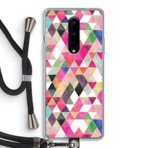 Gekleurde driehoekjes: OnePlus 8 Transparant Hoesje met koord