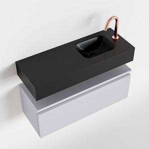 Toiletmeubel Mondiaz Andor | 80 cm | Meubelkleur Cale | Lex vrijhangend wastafel Urban Rechts | 1 kraangat