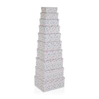 Set van opstapelbare opbergboxen Versa Karton Blommor 10 Onderdelen