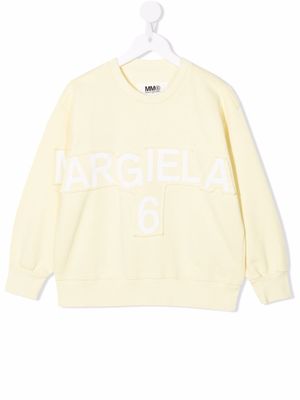 MM6 Maison Margiela Kids pull à logo imprimé - Jaune