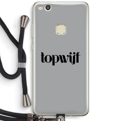 Topwijf Grijs Zwart: Huawei Ascend P10 Lite Transparant Hoesje met koord