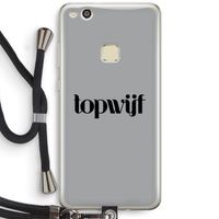 Topwijf Grijs Zwart: Huawei Ascend P10 Lite Transparant Hoesje met koord