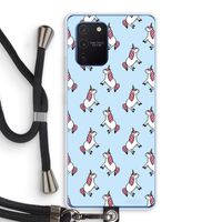 Eenhoorns overal: Samsung Galaxy Note 10 Lite Transparant Hoesje met koord