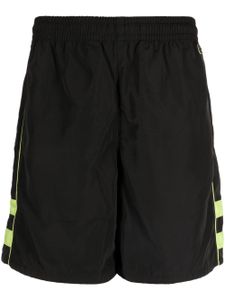 Lacoste short de sport rayé à logo brodé - Noir