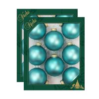 16x stuks glazen kerstballen 7 cm spa velvet blauw - thumbnail