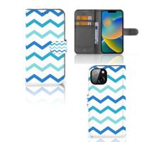 Apple iPhone 14 | Telefoon Hoesje | Zigzag Blauw