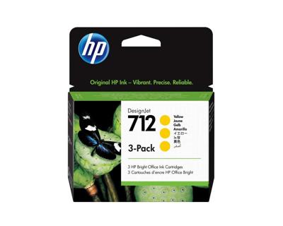 HP 712 29 ml inktcartridge voor DesignJet, geel, 3-pack