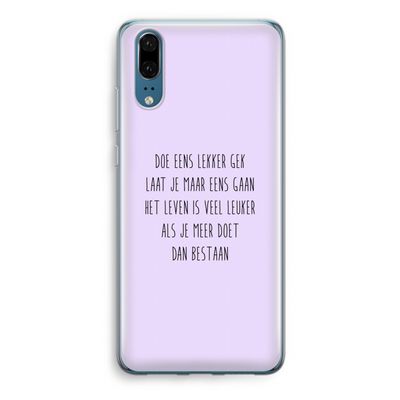 Gek: Huawei P20 Transparant Hoesje