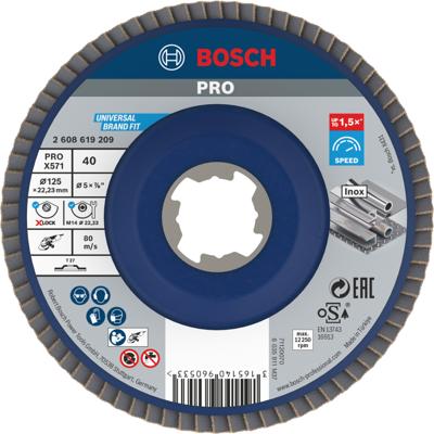 Bosch Accessoires X-LOCK Lamellenschijf Best for Metal recht, kunststof, Ø125mm, G 40, X571 - 1 stuk(s) - 2608619209