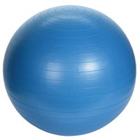 Grote blauwe yogabal met pomp sportbal fitnessartikelen 75 cm   - - thumbnail