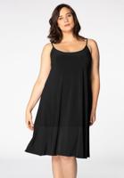 Yoek Dress spaghetti straps | Zwart | Maat 54/56