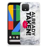 Google Pixel 4 | Siliconen hoesje | met naam Already Taken White