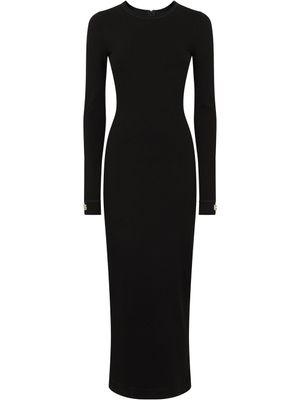 Dolce & Gabbana robe mi-longue à manches longues - Noir