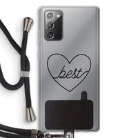 Best heart black: Samsung Galaxy Note 20 / Note 20 5G Transparant Hoesje met koord