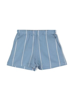 Douuod Kids short droit à rayures - Bleu