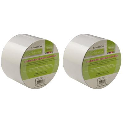 Dubbelzijdig tape - 2x - rol - 6,5 cm x 15 meter - klustape - taperol