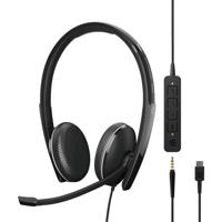 EPOS 1000920 On Ear headset Telefoon Kabel Stereo Zwart Noise Cancelling Volumeregeling, Microfoon uitschakelbaar (mute)