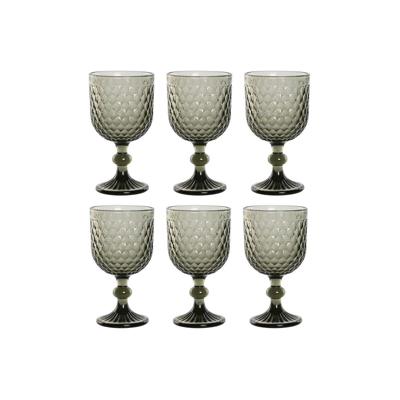 Set van bekers Home ESPRIT Grijs Kristal 325 ml (6 Stuks)
