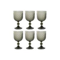Set van bekers Home ESPRIT Grijs Kristal 325 ml (6 Stuks)