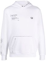 Fred Perry x Gate194 hoodie à imprimé signature - Blanc