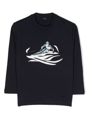 Il Gufo t-shirt en coton à imprimé graphique - Bleu