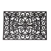 Esschert Design Deurmat - 2x - Rubber - schoonloopmat - zwart - klassieke print - 60 x 40 cm Esschert Design Deurmat - 2x - Rubber - schoonloopmat - zwart - klassieke print - 60 x 40 cm
