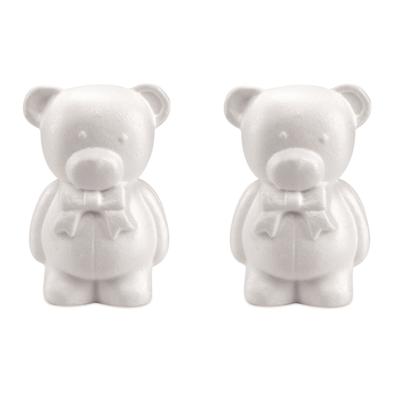 Piepschuim hobby knutselen vormen/figuren dieren - Set van 6x stuks - beer/beren - 20 cm - wit