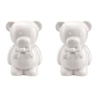 Piepschuim hobby knutselen vormen/figuren dieren - Set van 6x stuks - beer/beren - 20 cm - wit