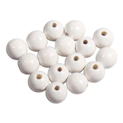 Hobby kralen - hout - D10 mm - 52x stuks - wit - DIY sieraden maken - Kralen rijgen