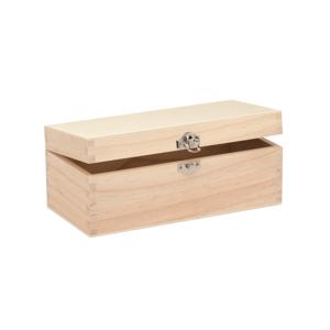 Houten schatkistje met sluiting en deksel - 23 x 11 x 9 cm - Sieraden/spulletjes/sleutels   -