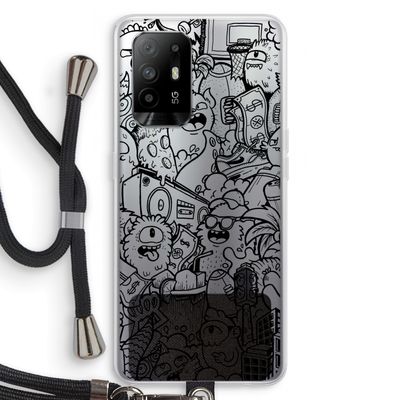 Vexx Black City : Oppo A94 5G Transparant Hoesje met koord