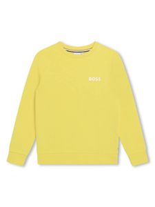 BOSS Kidswear sweat en coton mélangé à logo imprimé - Jaune