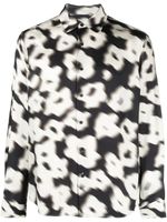 SANDRO floral-print button-up shirt - Blanc - thumbnail