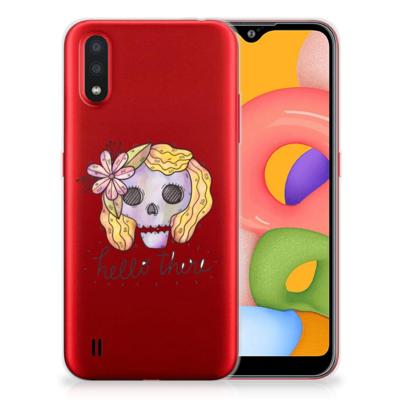 Silicone Back Case Samsung Galaxy A01 Boho Skull Silicone Back Case Samsung Galaxy A01 Boho Skull