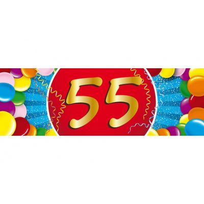 55 jaar leeftijd sticker 19 x 6 cm verjaardag versiering