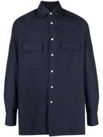 Kiton chemise à fini feutré - Bleu