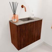 Toiletmeubel Mondiaz Joya Dlux | 50 cm | Meubelkleur Ruby | Faye wastafel Oza Wasbak Midden | Zonder kraangat(en)