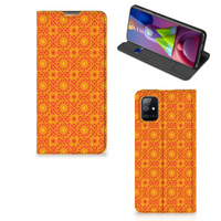 Samsung Galaxy M51 Hoesje met Magneet Batik Oranje