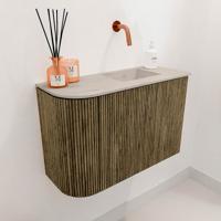 Toiletmeubel Mondiaz Joya Dlux | 61.6 cm | Meubelkleur Dusk | Faye wastafel Opalo Wasbak Rechts | Zonder kraangat(en)