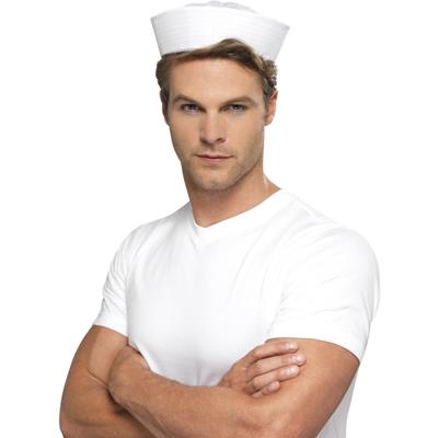 Smiffys matrozen verkleed hoedje - wit - volwassenen - Matroos - Zeeman - Carnaval Smiffys matrozen verkleed hoedje - wit - volwassenen - Matroos - Zeeman - Carnaval