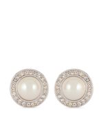 Christian Dior Pre-Owned boucles d'oreilles à ornements en cristal pre-owned (années 1970) - Argent