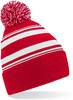 Beechfield CB473R Striped Fan Beanie - Classic Red/White - One Size