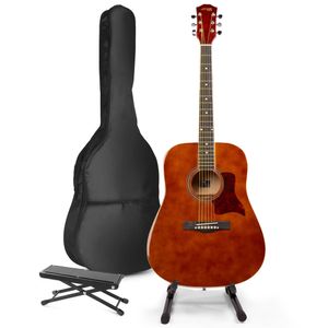 MAX SoloJam Western akoestische gitaar met gitaarstandaard en