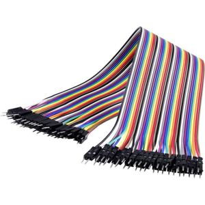 Renkforce JKMM403 Jumperkabel Arduino, Banana Pi, Raspberry Pi® [40x Draadbrug-stekker - 40x Draadbrug-stekker] 30.00 cm Bont