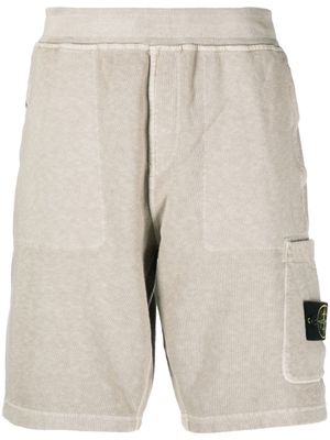 Stone Island short en coton à motif Compass - Tons neutres