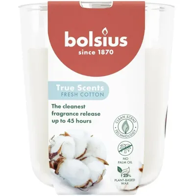 Bolsius geurglas large true scents fresh cotton