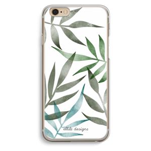 Tropical watercolor leaves: iPhone 6 / 6S Transparant Hoesje